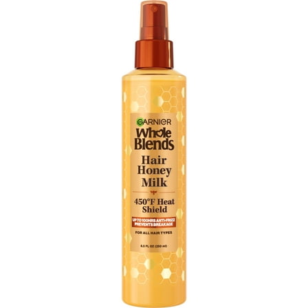Garnier Whole Blends Repairing Hair Spray, Honey Milk, 450°F Heat Shield, All Hair Types, 8.5 fl oz