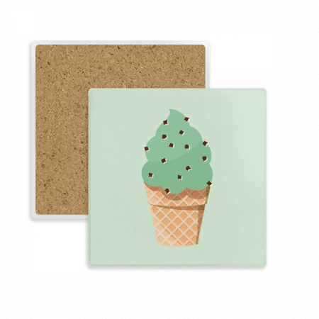 

Green Oatmeal Ice Illustration Square Coaster Cup Mat Mug Subplate Holder Insulation Stone