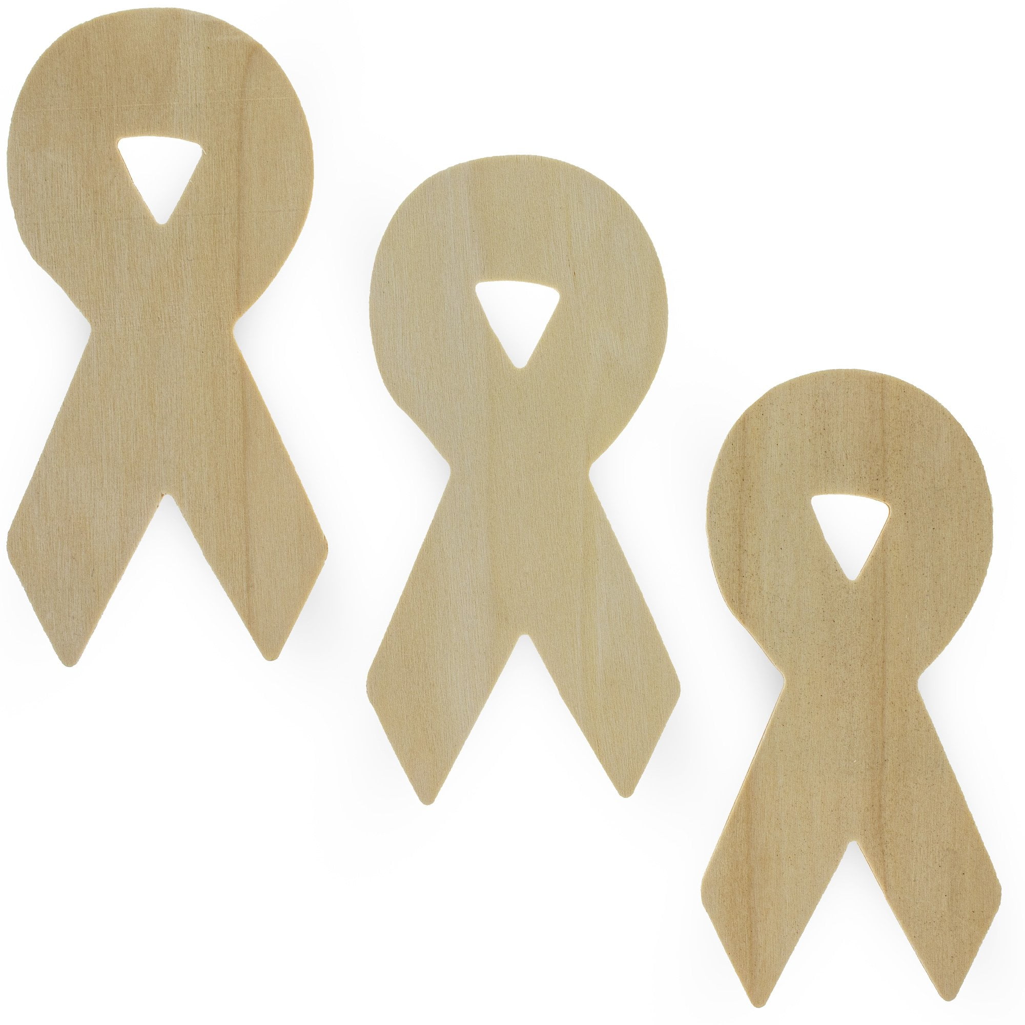 BestPysanky Awareness Ribbon Unfinished Wooden Shape Craft Cutout DIY Unpainted 3D Plaque 6 Inches