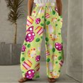 thumbnail image 2 of JINMGG 2024 Pants for Women Clearance,Easter Women Casual Printing Pockets Elastic Mid-Waist Comfortable Wide-Legged Loose Pants, 2 of 5