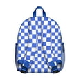 thumbnail image 3 of Blue White Checkered Backpack Backpack for School,Cute School Bag,Schoolbag with Adjustable Shoulder Straps & Padded Back,13.8"x11.4"x6", 3 of 6