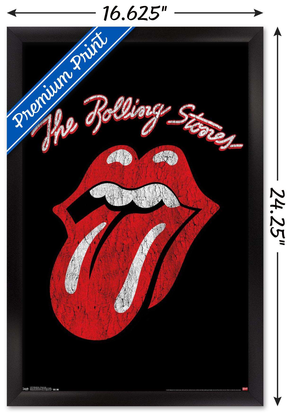Rolling Stones - Classic Logo Wall Poster, 14.725" x 22.375", Framed