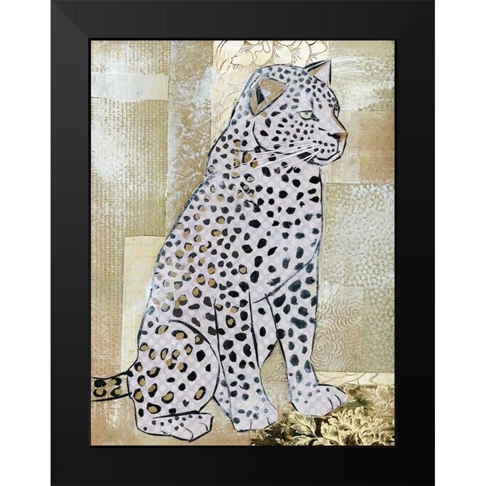 Museum Print Leopard Ornate Titled Wood - Double with Art Black 25x32 McGee, Jenny Framed Beauty Matting