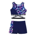 thumbnail image 4 of YEAHDOR Girls 2Pcs Leopard Prints Activewear Set Crop Top Vest with Shorts Sports Athletic Outfit,Sizes 6-14, 4 of 7