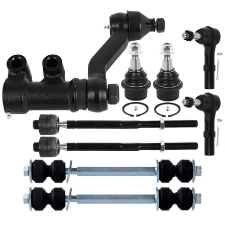 SCITOO 9pcs Front Suspension Kit Inner Outer Tie Rod End Sway Bar Link Lower Ball Joint Idler Arm Fit 2011-2019 For Chevy Silverado 2500 HD Silverado 3500 HD For GMC Sierra 2500 HD Sierra 3500 HD