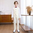 thumbnail image 4 of ZACPNCV Boy's Slim Fit Formal Suits 6 Piece Outfit for Ring Bearers Kids Dress Toddler Boy Tuxedo Homecoming Suits for Boys Beige 7-8 Years, 4 of 9