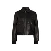 Rag & Bone Womens ICONS Andrea Lamb Leather Jacket Black XXS B4HP $1095