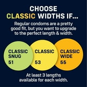 MyONE Condoms Classic Fit Size 55G: Classic Wide(55), Length 6.5” (G), Latex, 12-Count