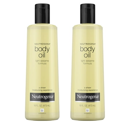 Get a Radiant Glow with Neutrogena Body Oil - Light Sesame Formula, the Ultimate Dry Skin Moisturizer & Hydrating Body Massage Oil Twin Pack 2 X 16 Fl. Oz for Sheer Moisture and Healthy Looking Skin
