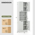 thumbnail image 3 of Costway 75" Tall Bathroom Storage Cabinet with 4 Doors & 2 Open Compartments Freestanding Oak White, 3 of 10