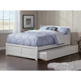 thumbnail image 2 of Orlando Full Platform Bed with Flat Panel Foot Board and Twin Size Urban Trundle Bed in White, 2 of 6