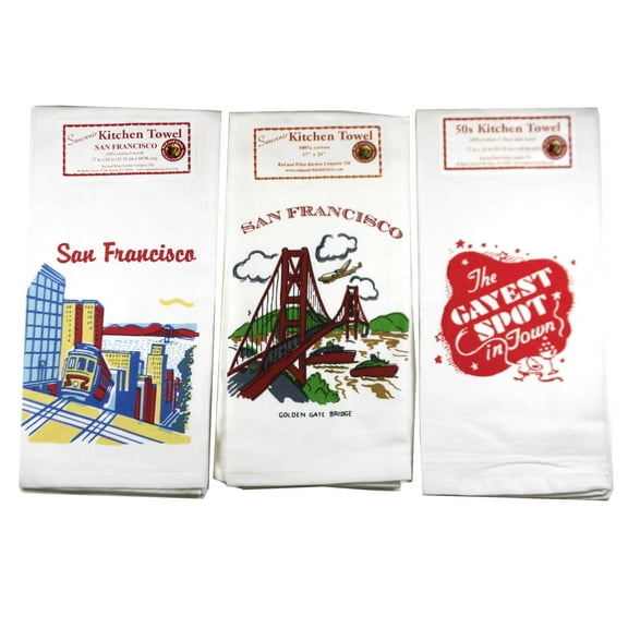 Decorative Towel San Francisco set/3 Kitchen Cotton Usa Sfv01.Sfcv01.Vl33