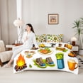 thumbnail image 4 of Erosebridal Teens Adventure Camping Accessories Twin Bedding Sets 7-Piece,Funny Food Bedding Comforter Set for Boys Girls,Breathable Home Decor, 4 of 6