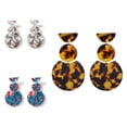 thumbnail image 2 of Acetate Sheet Geometry Circular Long acetate ear stud Acetate Section Retro Mixed Style Earrings Ear Studs Earrings, 2 of 8