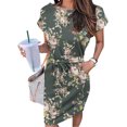 thumbnail image 1 of Robes d'Été pour Femmes Décontractées Col Rond Bretelles Manches Courtes Imprimé Floral Robe Ample avec Poches Robes d'Été pour Femmes 2023 Formelles en Liquidation, 1 of 6