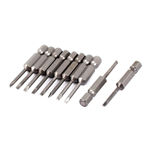 Puntas de destornillador plano magnético de 2.5 mm, 10 piezas