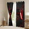 thumbnail image 2 of Manfei Futuristic Gamepad Boys Blackout Curtains Set of 2 (52x84 Each), Neon Red Honeycomb Window Curtains, Geometric Abstract Curtains and Drapes, Window Curtains Home Decor, 2 of 6