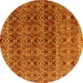 thumbnail image 1 of Ahgly Company Indoor Round Abstract Yellow Modern Area Rugs, 4' Round, 1 of 4