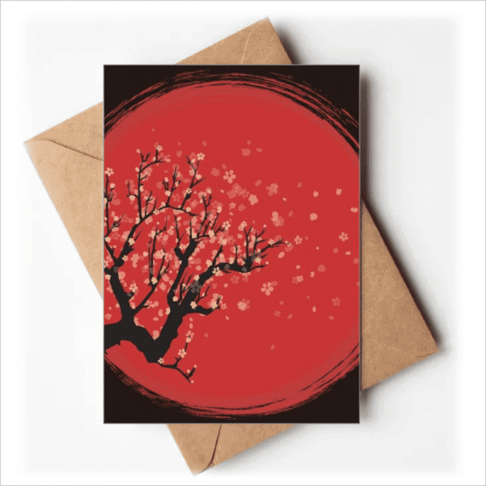 Japan Culture Red White Sakura Art Pattern Greeting Cards You are Invited Invitations