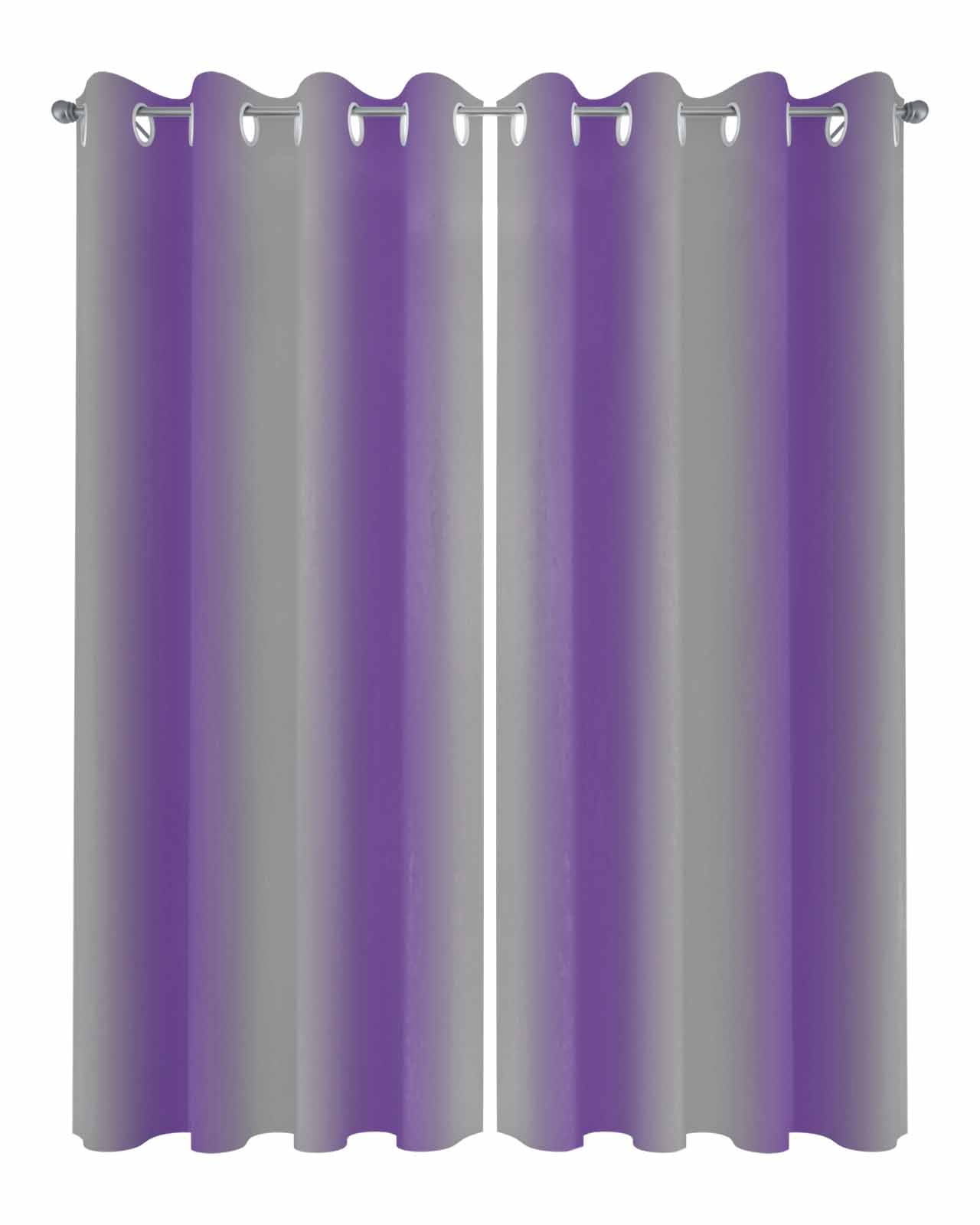 Outdoor Curtains for Patio, Purple Ombre Waterproof Blackout Outside Curtain for Porch/Pergola/Gazebo, Grey Modern Art Farmhouse Thermal Insulated Drapes for Cabana, 2 Panels, 54 x 95 Inch
