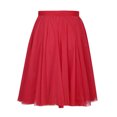thumbnail image 4 of Women Skirts Knee Length Tulle Skirt High Waist A-line Pleated Princess Skirts Evening Gown Prom Wedding Skirt, 4 of 7