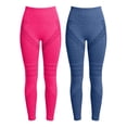 thumbnail image 3 of felwors 2 Pack Compression Leggings for Women High Waist Push Up 3D Textured Yoga Pants Navy for Size XXL, 3 of 3