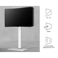 thumbnail image 3 of FITUEYES Universal White TV Stand with Mount, Pure Metal TV Mount for 23inches - 55 inches LCD LTD Flat Screen TVs, 3 of 7