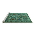 thumbnail image 2 of Ahgly Company Machine Washable Indoor Rectangle Persian Turquoise Blue Traditional Area Rugs, 2' x 5', 2 of 4