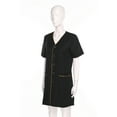 thumbnail image 4 of vastwit Women's Short Sleeve Work Dress Knee Length Button Up for Daily Wear and Medical Occasions Black XL, 4 of 7