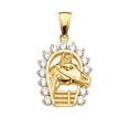 thumbnail image 1 of Ioka - 14K Yellow Gold CZ Horse Shoe Lucky Charm Pendant For Necklace or Chain, 1 of 4