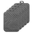 thumbnail image 3 of Guantes de cocina resistentes al calor Bewildely de algodón y silicona antideslizantes 5 uds gris, 3 of 6