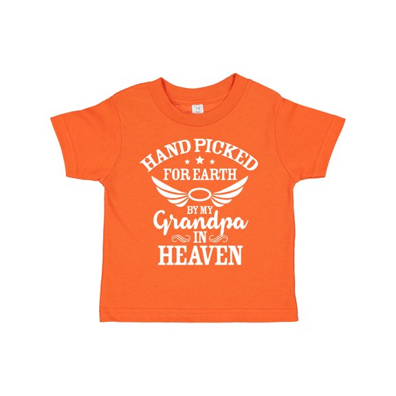 Inktastic Handpicked for Earth by My Grandpa in Heaven Angel Wings Boys or Girls Toddler T-Shirt