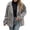 Grey, variant on Wool Feel Cropped Button Front Jacket for Women, Lapel Collar Long Sleeve, Elegant Short Fall Outerwear, 1 Piece, S-3XL, Plus Size Friendly