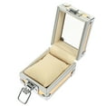 thumbnail image 2 of Single Grid Wrist Watch Box Stainless Steel Watch Box Case with Clear Lid, 2 of 8