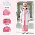 thumbnail image 3 of Marendyee Doctor Costume for Girls and Boys Kids Scrubs Nurse outfit With Set including a stethoscope Dress Up Cosplay Halloween Toddler 6T 5-6Years, 3 of 23