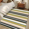 thumbnail image 4 of 3'x5' Area Rugs, Green Yellow Black Striped Indoor Outdoor Area Rug for Living Room Bedroom, Modern Stripes Art Farmhouse Washable Bathroom Rugs Kitchen Floor Carpet Mats Home Decor Aesthetic, 4 of 8