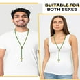 thumbnail image 6 of Exquisite Rosary Green Saint Jude Cross Pendant Mexican Necklace - Braided Cord Green Crystal beads Chain, Charm Accessories for Men and Women, Catholic St Jude Elegant Religious Jewelry Gift Idea, 6 of 6