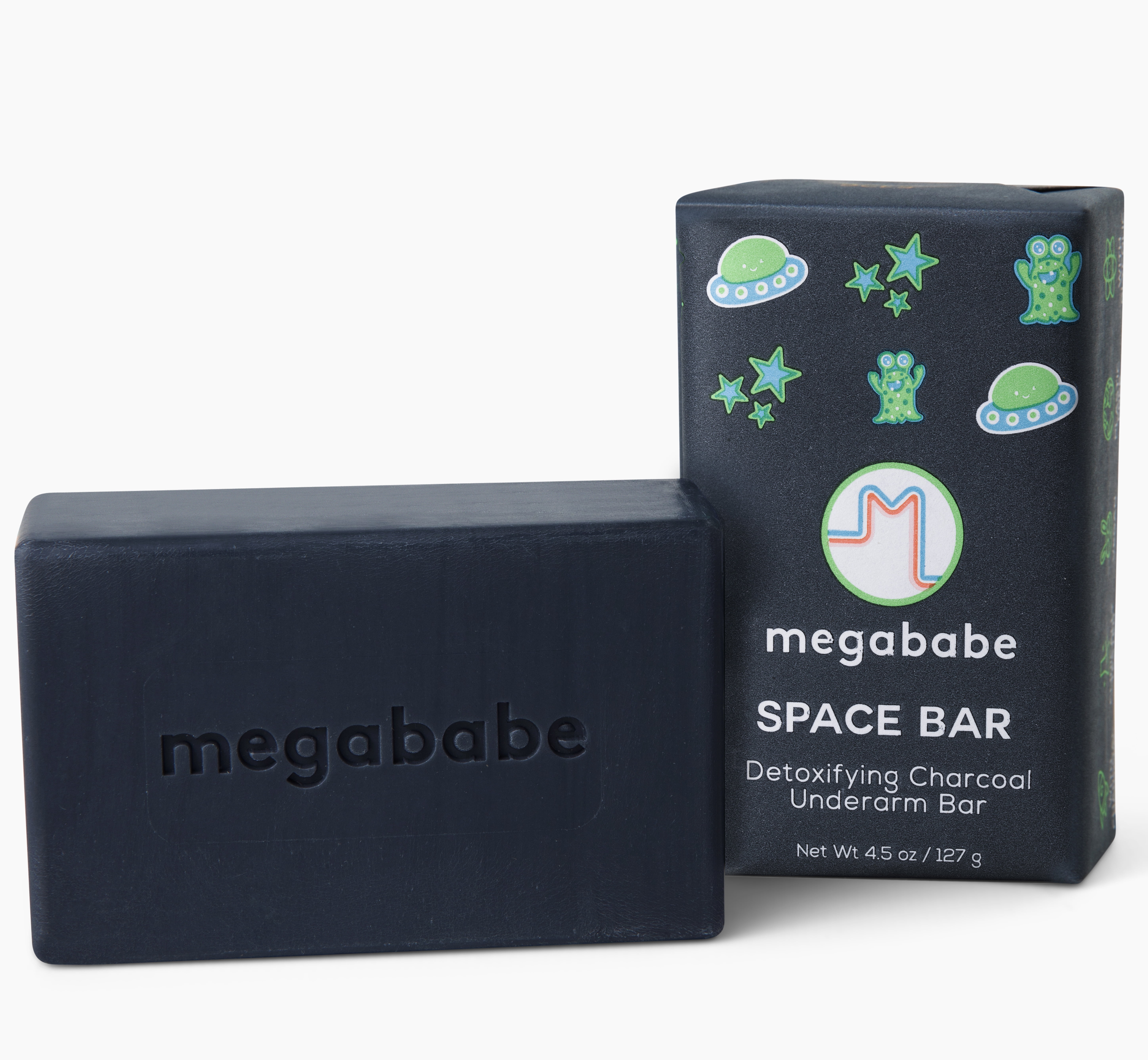 (3 pack) Megababe Space Bar Underarm Bar Soap with Detoxifying Charcoal for Odor Control, 3.5 oz