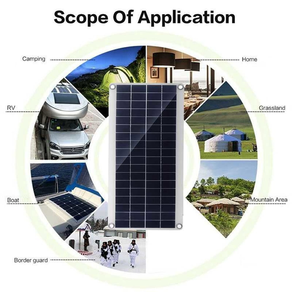 30W Flexible Solar Panel Solar Cells for Car RV Boat Home Roof Van Camping Solar Battery, 10A Solar Controller Module