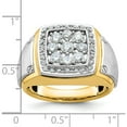 thumbnail image 2 of 10K Two-Tone Ibgoodman Men's Polished And Satin Diamond Complete Ringsize 10 - Jbsp, 2 of 5