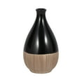 thumbnail image 6 of Ceramic Two-Tone Vase for Living Room Decor and Home Accents - Decorative Flower Vase for Room, Bedroom, or Office Decor - Ideal for House and Table Decor Displays - 7", Brown & Black, 6 of 12