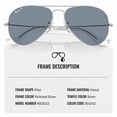 thumbnail image 4 of Ray-Ban RB3025 AVIATOR CLASSIC POLARIZED Pilot Shaped Sunglasses for Men & Women - Includes Official Rayban Eyewear Kit - Ideal Formal & Casual Wear Sunglasses - Blue Lens, 4 of 7