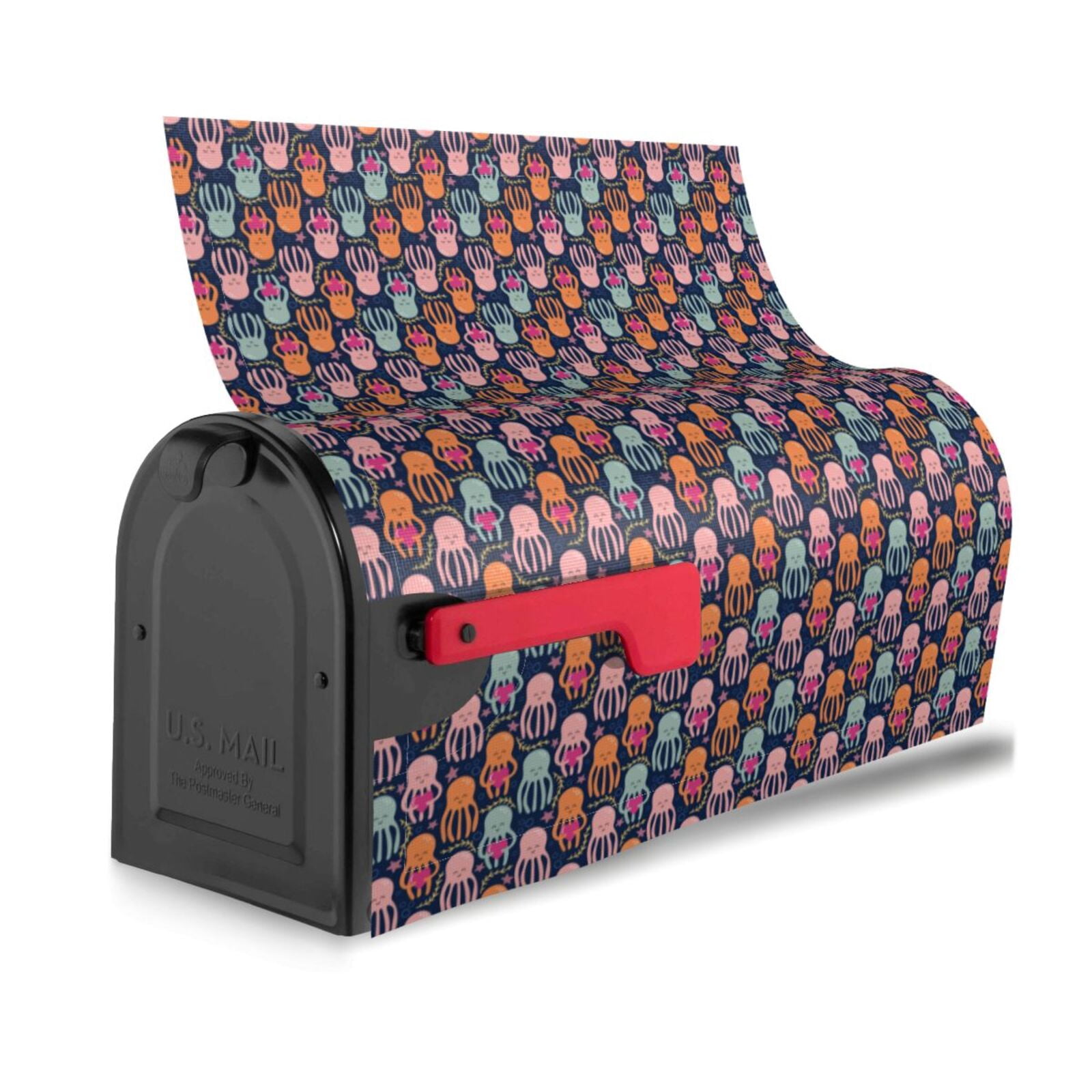 Xecao Octopus in love for Mailbox Cover with Magnetic Strips, Waterproof and Sunscreen, Adds a Decorative Touch to Your Garden Yard-21x18 in