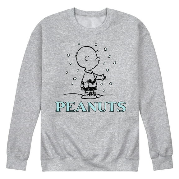 Peanuts - Charlie Snow  - Men's Crew Neck Fleece Pullover