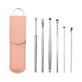 thumbnail image 4 of Vogacara Paquete de 6 palillos para los oídos, Kit de removedor de cerumen de acero inoxidable, recogedores de limpieza de curetas pulidas de cuidado de los oídos Rosado, 4 of 6