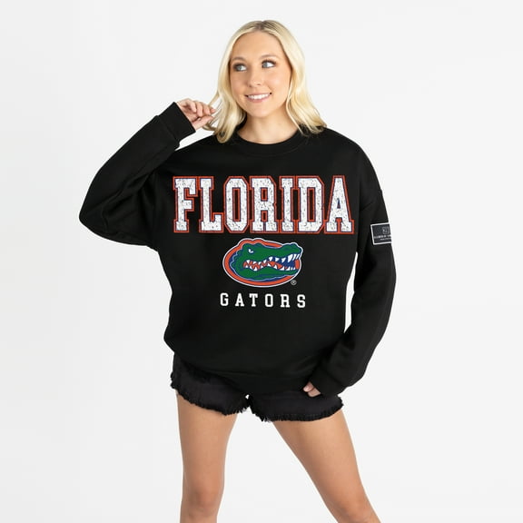Women's Gameday Couture Black Florida Gators Oversized Level Up Black Label Premium Sweatshirt