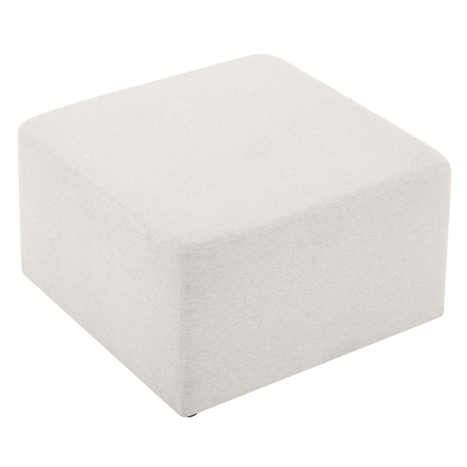 Callum Large 28" Square Woven Heathered Fabric Upholstered Ottoman