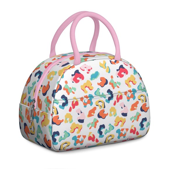 Sac à Lunch Léopard Vintage pour Femmes – Imprimé Animal Abstrait avec Texture à Pois et Ambiances de Mode Classiques, Sac Isolé Étanche et Esthétique