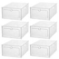 thumbnail image 1 of CIMAXIC 6Pcs Transparent Shoes Storage Boxes Drawer Type Shoes Container Shoes Case,12.99"X9.45"X5.51", 1 of 5