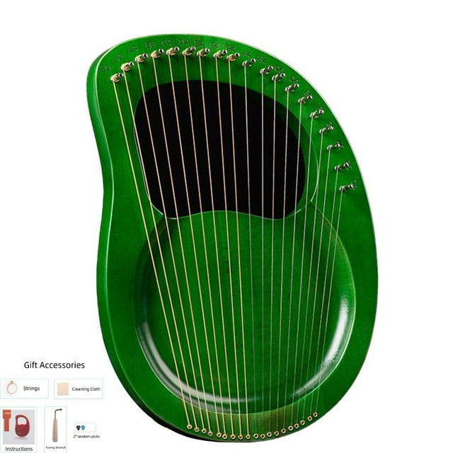 MesaSe Gifts Mahogany 19 String Harp Lyre With Tune Wrench Spare Strings 2 Random Picks